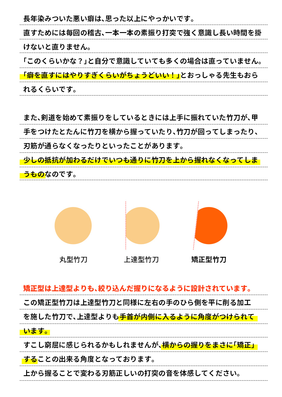 【特許剣道竹刀】矯正型(きょうせいがた)吟風仕組み竹刀28~39【道場連盟試合対応・小学生~高校生 SSPシール貼付】